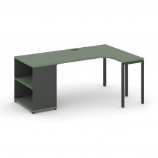 Concept Стол эргономичный с опорным стеллажом CN.SA-202(R) Кобо/Антрацит/Металл Антрацит 2000*1180*7