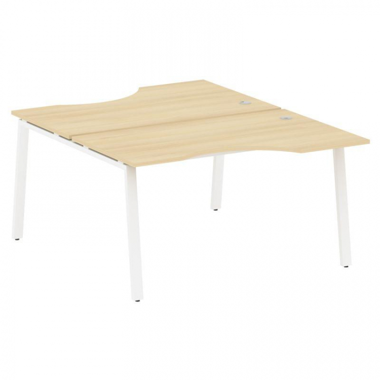 Metal System Рабочая станция криволинейная на А-образном м/к БА.РАС-СА-2.2 Акация Лорка/Металл Белый