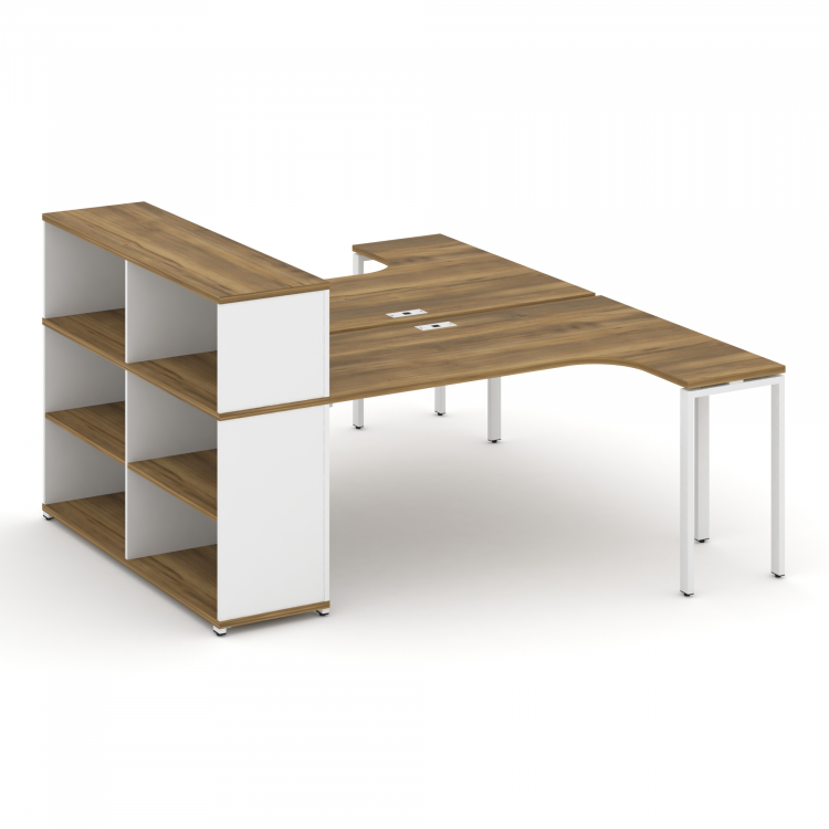 Concept Рабочая станция с опорным стеллажом с надставкой низ. CN.DSA-206 Сандал Янтарный/Белый Брилл