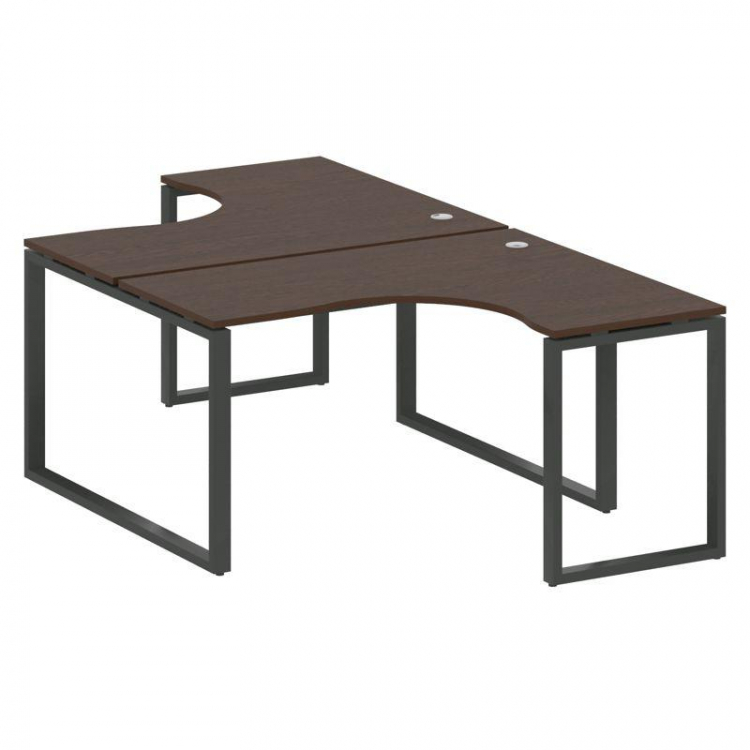 Metal System Рабочая станция криволинейная на О-образном м/к БО.РАС-СА-2.3 Венге Цаво/Металл Антраци