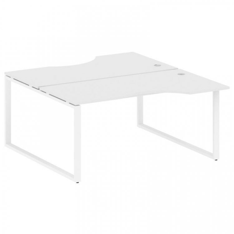 Metal System Рабочая станция криволинейная на О-образном м/к БО.РАС-СА-2.1 Белый/Металл Белый 1600*1