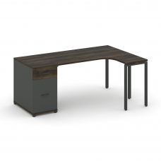 Concept Стол эргономичный CN.SA-403(R) A Дуб Мали/Антрацит/Металл Антрацит 1800*1180*750