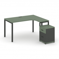 Concept Стол эргономичный с опорной тумбой CN.SA-308(R) A Кобо/Антрацит/Металл Антрацит 1580*1180/15