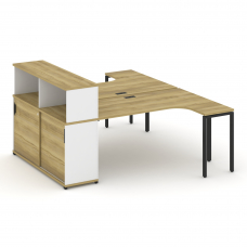 Concept Рабочая станция с опорным шкафом-купе с надставкой низ. CN.DSA-220 B Дуб Винченцо/Белый Брил