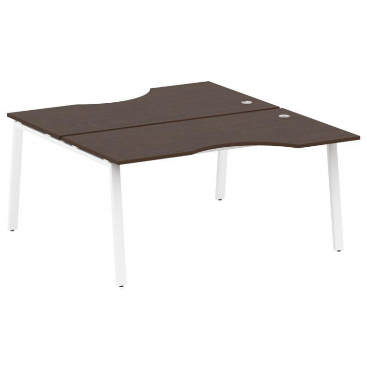 Metal System Рабочая станция криволинейная на А-образном м/к БА.РАС-СА-2.1 Венге Цаво/Металл Белый 1