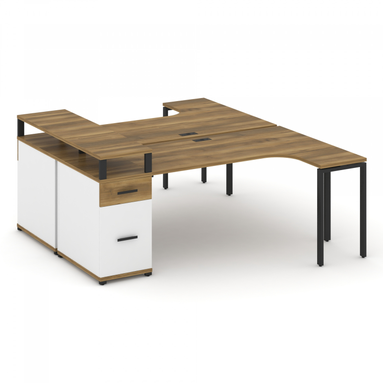 Concept Рабочая станция CN.DSA-408 B Сандал Янтарный/Белый Бриллиант/Металл Черный 2000*1180*917