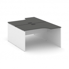 Style Project Рабочая станция эргоном. SN-D.DRPA-022 Антрацит/Белый/Черная Заглушка 1580*1632/1992*7