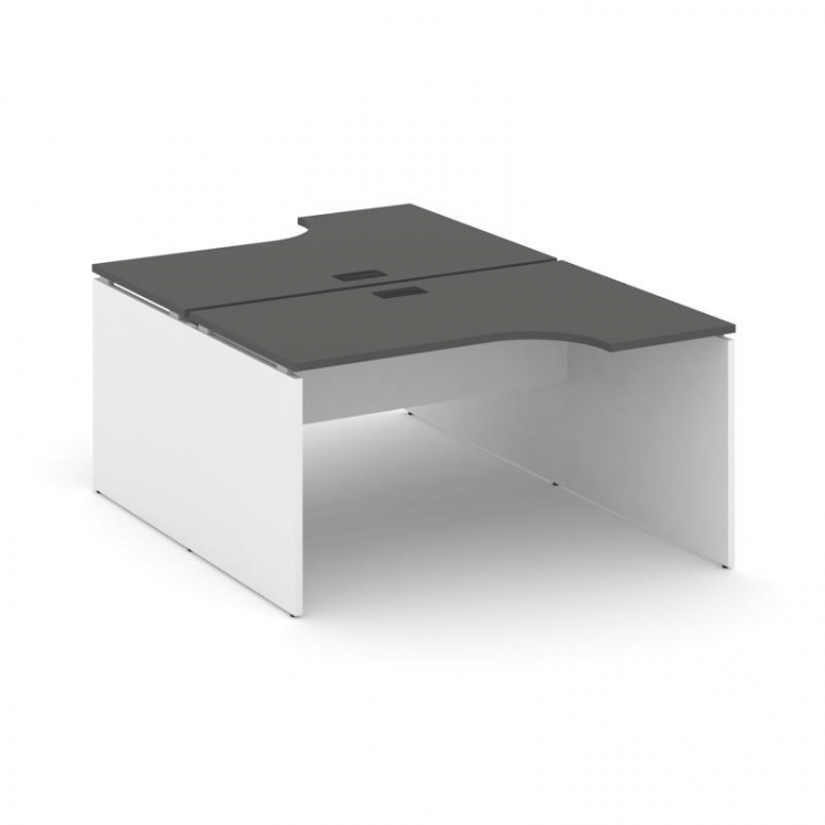 Style Project Рабочая станция эргоном. SN-D.DRPA-022 Антрацит/Белый/Черная Заглушка 1580*1632/1992*7