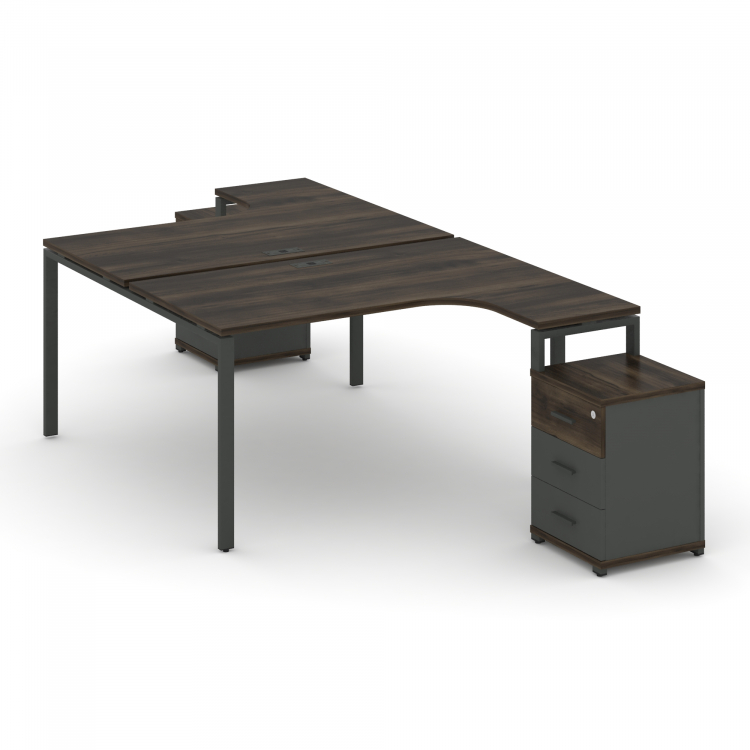 Concept Рабочая станция с 2 опорными тумбами CN.DSA-306 A Дуб Мали/Антрацит/Металл Антрацит 1580*240