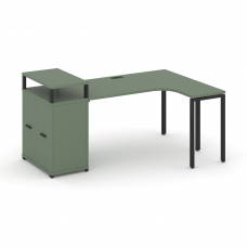 Concept Стол эргономичный с опорным распаш. шкафом с верх. горизонтом CN.SA-211(R) A Кобо/Антрацит/М