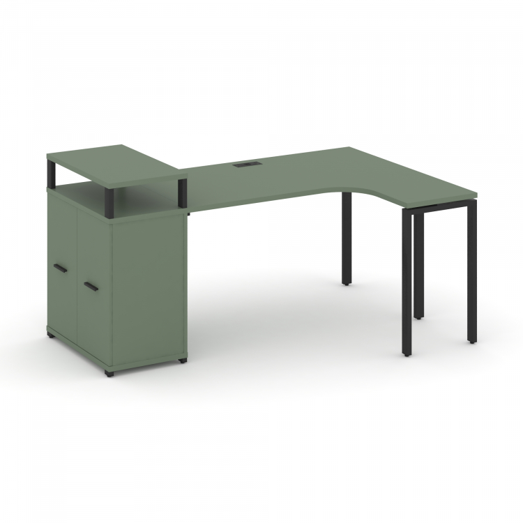 Concept Стол эргономичный с опорным распаш. шкафом с верх. горизонтом CN.SA-211(R) A Кобо/Антрацит/М