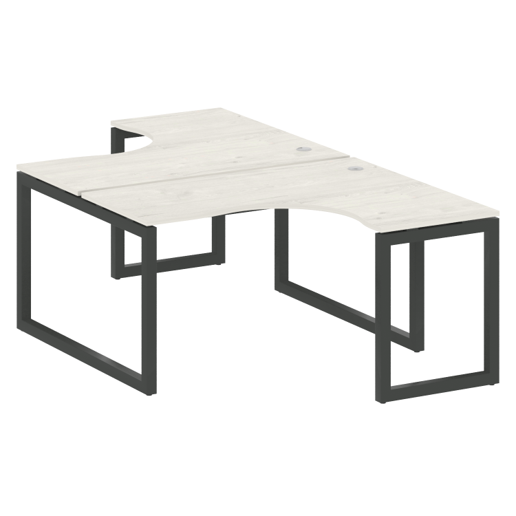 Metal System Quattro Рабочая станция криволинейная на О-образном м/к 50БО.РАС-СА-2.3 Дуб Наварра/Мет