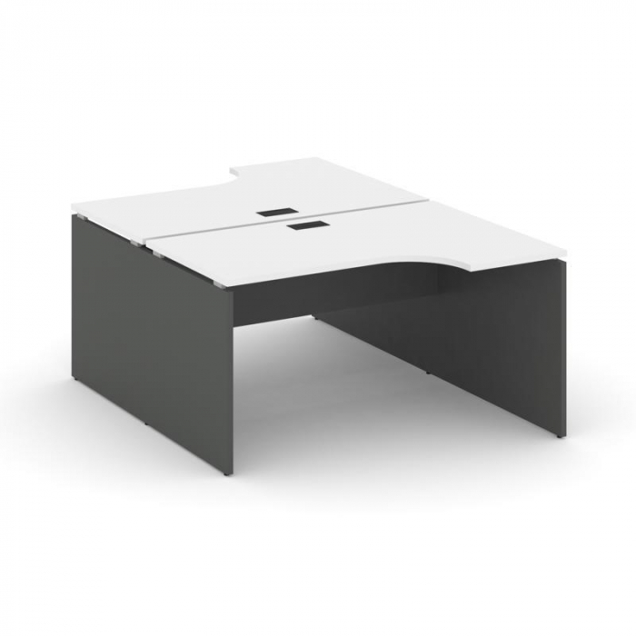 Style Project Рабочая станция эргоном. SN-D.DRPA-002 Белый/Антрацит/Черная Заглушка 1580*600/1992*75