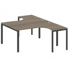 Metal System Рабочая станция криволинейная на П-образном м/к БП.РАС-СА-2.4 Вяз Благородный/Металл Ан