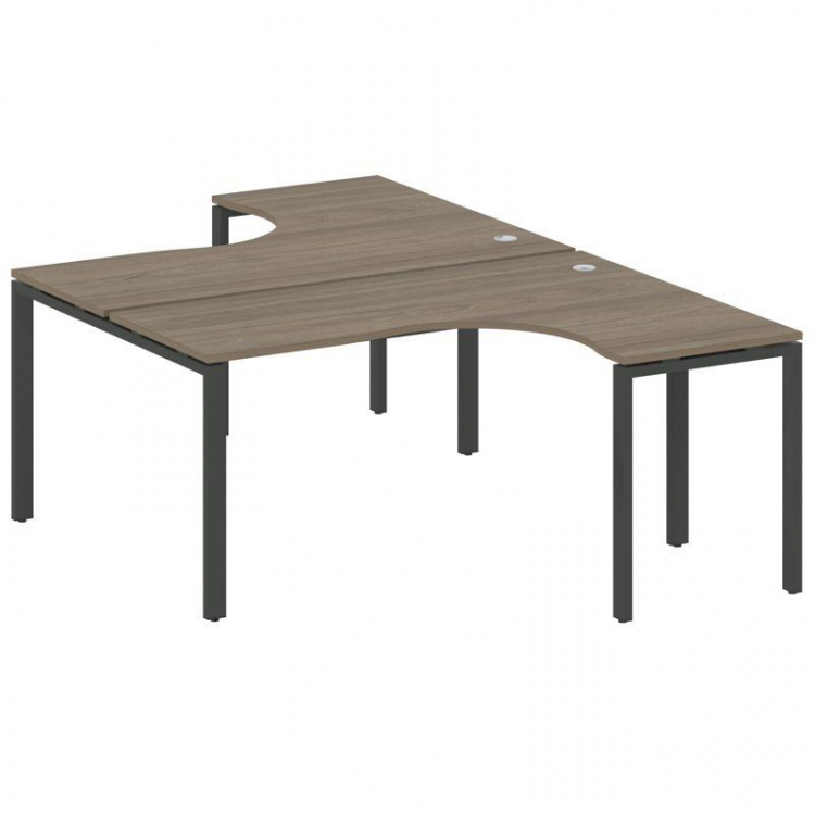 Metal System Рабочая станция криволинейная на П-образном м/к БП.РАС-СА-2.4 Вяз Благородный/Металл Ан