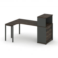 Concept Стол эргономичный с опорным шкафом-купе с надставкой низ. CN.SA-219(L) A Дуб Мали/Антрацит/