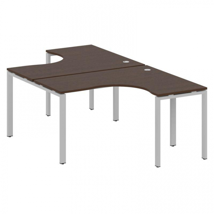 Metal System Рабочая станция криволинейная на П-образном м/к БП.РАС-СА-2.3 Венге Цаво/Металл Серый 1