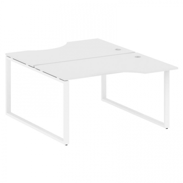 Metal System Рабочая станция криволинейная на О-образном м/к БО.РАС-СА-2.2 Белый/Металл Белый 1400*1