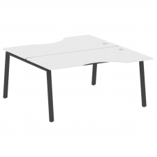 Metal System Рабочая станция криволинейная на А-образном м/к БА.РАС-СА-2.1 Белый/Металл Антрацит 160