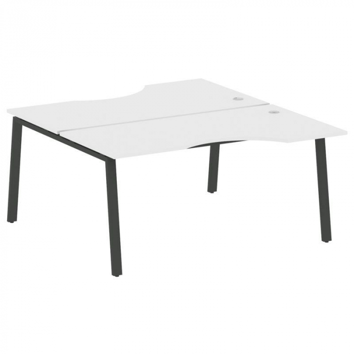 Metal System Рабочая станция криволинейная на А-образном м/к БА.РАС-СА-2.1 Белый/Металл Антрацит 160