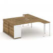 Concept Рабочая станция с опорным шкафом-купе CN.DSA-218 W Сандал Янтарный/Белый Бриллиант/Металл Бе