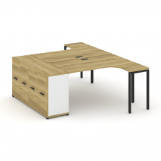 Concept Рабочая станция с опорным распаш. шкафом CN.DSA-209 B Дуб Винченцо/Белый Бриллиант/Металл Че