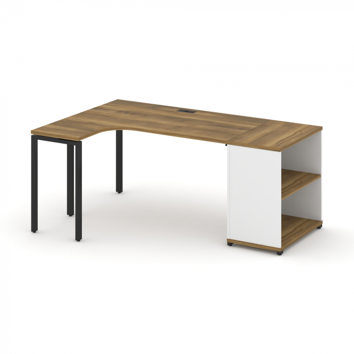 Concept Стол эргономичный с опорным стеллажом CN.SA-201(L) Сандал Янтарный/Белый Бриллиант/Металл Че