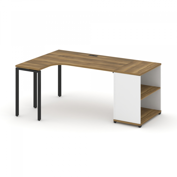 Concept Стол эргономичный с опорным стеллажом CN.SA-201(L) Сандал Янтарный/Белый Бриллиант/Металл Че