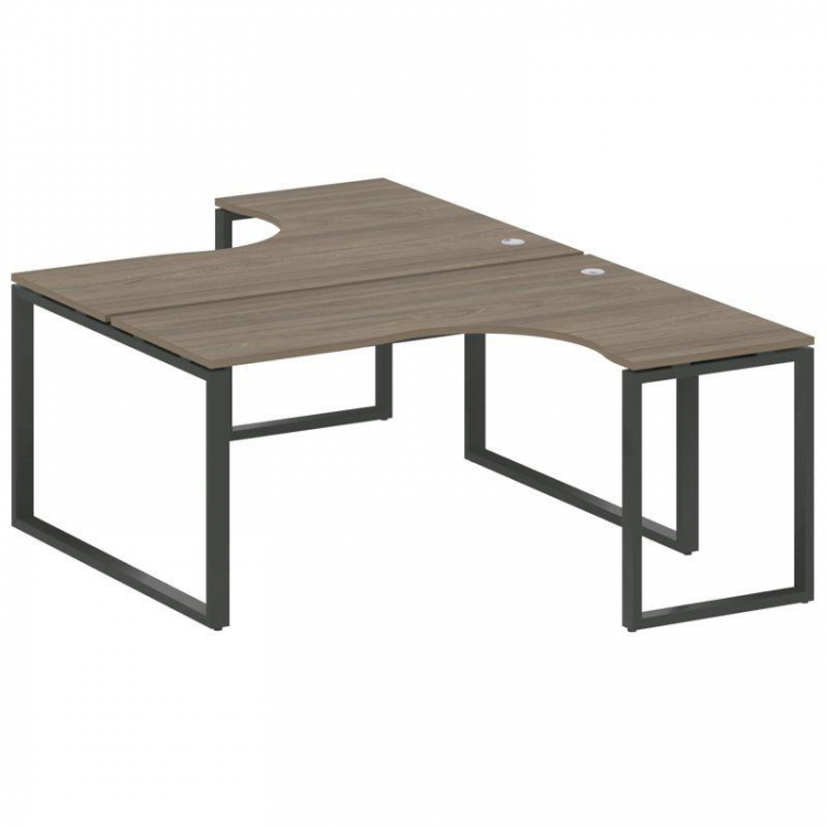 Metal System Рабочая станция криволинейная на О-образном м/к БО.РАС-СА-2.4 Вяз Благородный/Металл Ан