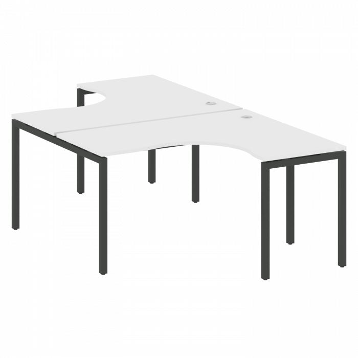 Metal System Quattro Рабочая станция криволинейная на П-образном м/к 40БП.РАС-СА-2.3 Белый/Металл Ан