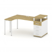 Concept Стол эргономичный CN.SA-405(L) W Дуб Винченцо/Белый Бриллиант/Металл Белый 1800*1180*917