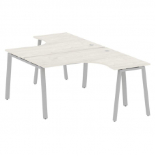 Metal System Рабочая станция криволинейная на А-образном м/к БА.РАС-СА-2.3 Дуб Наварра/Металл Серый