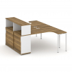 Concept Рабочая станция с опорным шкафом-купе с надставкой низ. CN.DSA-219 W Сандал Янтарный/Белый Б