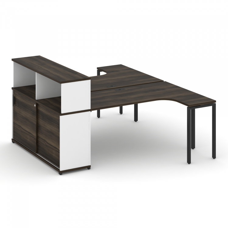 Concept Рабочая станция с опорным шкафом-купе с надставкой низ. CN.DSA-220 B Дуб Мали/Белый Бриллиан