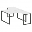 Metal System Рабочая станция криволинейная на О-образном м/к БО.РАС-СА-2.3 Белый/Металл Антрацит 140