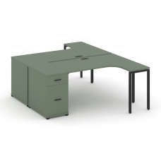 Concept Рабочая станция CN.DSA-404 B Кобо/Металл Черный 2000*1180*750