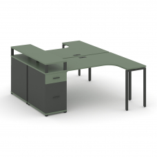 Concept Рабочая станция CN.DSA-408 A Кобо/Антрацит/Металл Антрацит 2000*1180*917