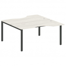 Metal System Рабочая станция криволинейная на П-образном м/к БП.РАС-СА-2.1 Дуб Наварра/Металл Антрац