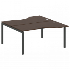 Metal System Quattro Рабочая станция криволинейная на П-образном м/к 50БП.РАС-СА-2.1 Венге Цаво/Мета