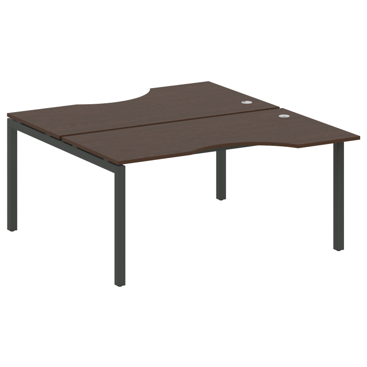 Metal System Quattro Рабочая станция криволинейная на П-образном м/к 50БП.РАС-СА-2.1 Венге Цаво/Мета