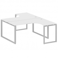 Metal System Рабочая станция криволинейная на О-образном м/к БО.РАС-СА-2.4 Белый/Металл Серый 1600*2