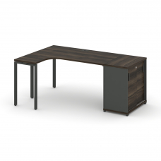 Concept Стол эргономичный с опорным шкафом-купе CN.SA-217(L) A Дуб Мали/Антрацит/Металл Антрацит 18