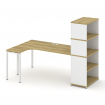 Concept Стол эргономичный с опорным стеллажом с надставкой выс. CN.SA-208(L) Дуб Винченцо/Белый Брил