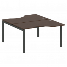 Metal System Quattro Рабочая станция криволинейная на П-образном м/к 50БП.РАС-СА-2.2 Венге Цаво/Мета