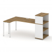Concept Стол эргономичный с опорным стеллажом с надставкой низ. CN.SA-206(L) Сандал Янтарный/Белый Б