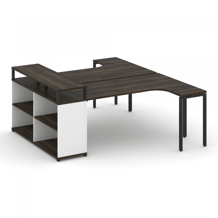 Concept Рабочая станция с опорным стеллажом с верх. горизонтом CN.DSA-204 Дуб Мали/Белый Бриллиант/М