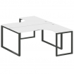 Metal System Рабочая станция криволинейная на О-образном м/к БО.РАС-СА-2.4 Белый/Металл Антрацит 160