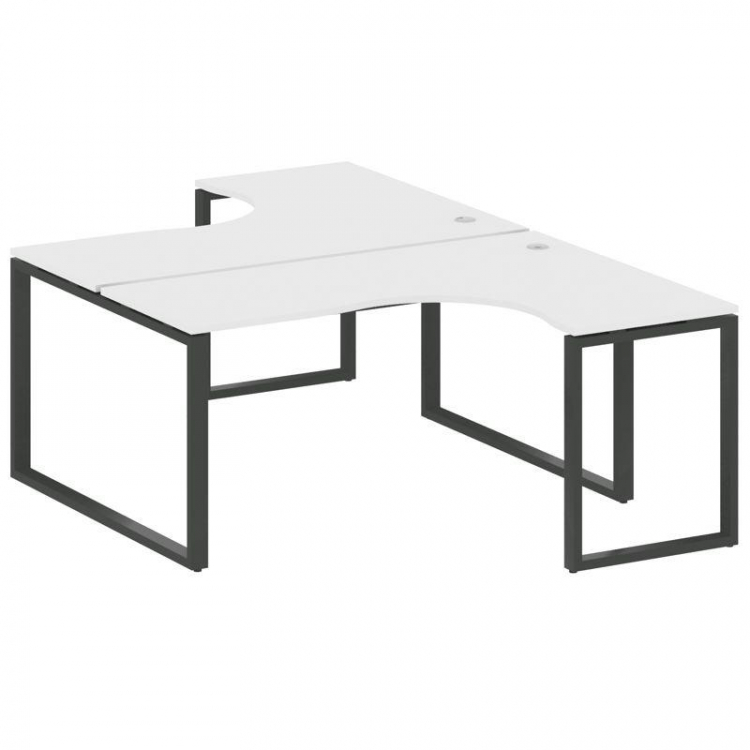 Metal System Рабочая станция криволинейная на О-образном м/к БО.РАС-СА-2.4 Белый/Металл Антрацит 160