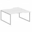 Metal System Quattro Рабочая станция криволинейная на О-образном м/к 40БО.РАС-СА-2.1 Белый/Металл Се