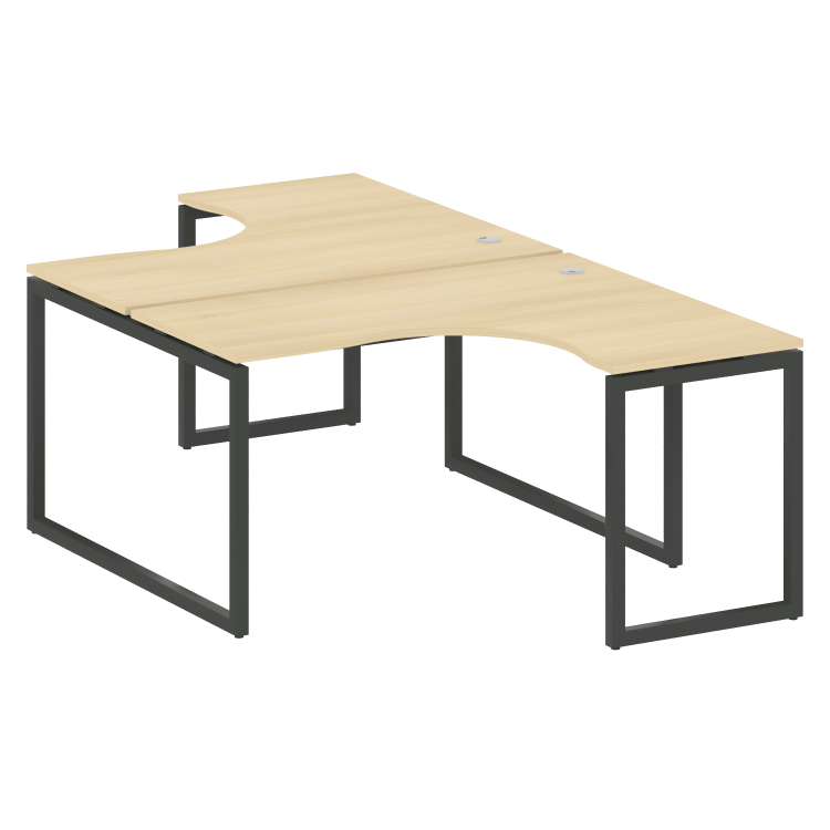 Metal System Quattro Рабочая станция криволинейная на О-образном м/к 40БО.РАС-СА-2.3 Акация Лорка/Ме